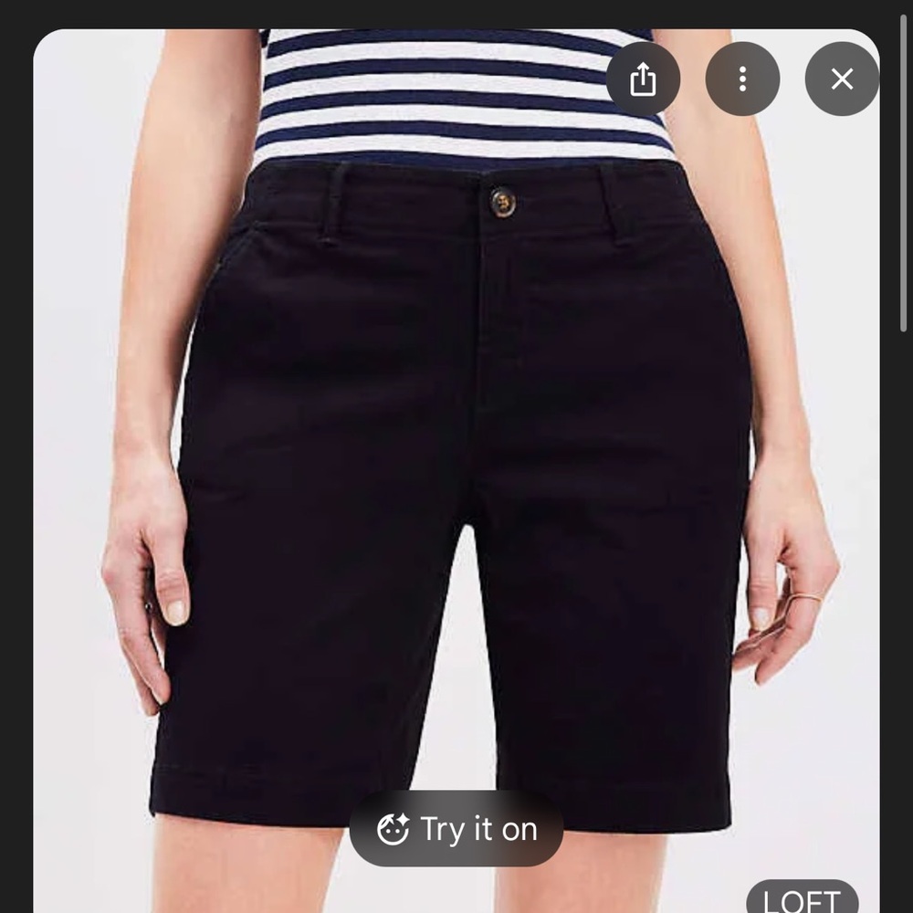 Ann Taylor Loft Women's Chino Shorts- 2 Pairs - Tan and Black - Size 12 - Picture 10 of 10